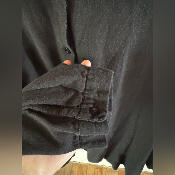 Jessica London Women’s 4X Linen blend black blouse minimalist Lagenlook comfort - Picture 3 of 12